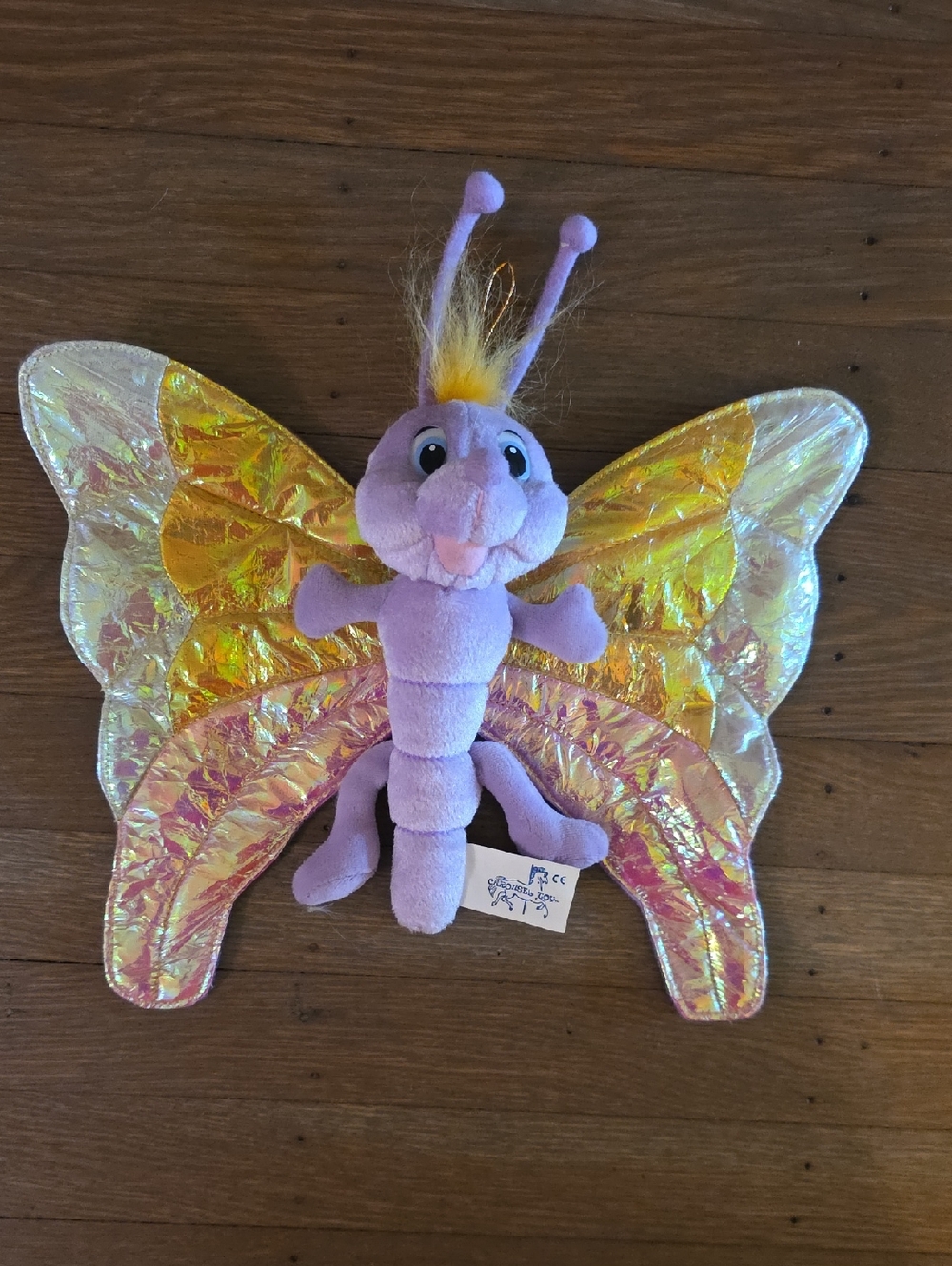 Plush Vintage 1999 Purple Butterfly with Iridescent Wings - By Carousel Toys